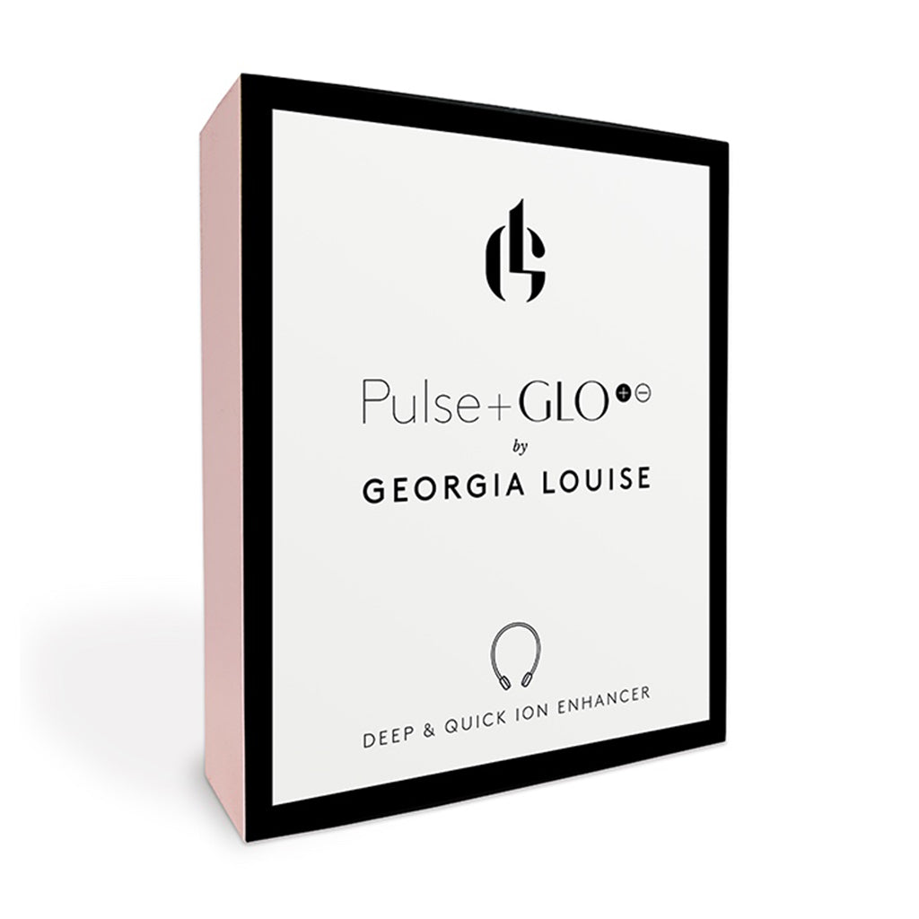 Box packaging for Pulse+GLO by Georgia Louise, featuring a minimalist design.