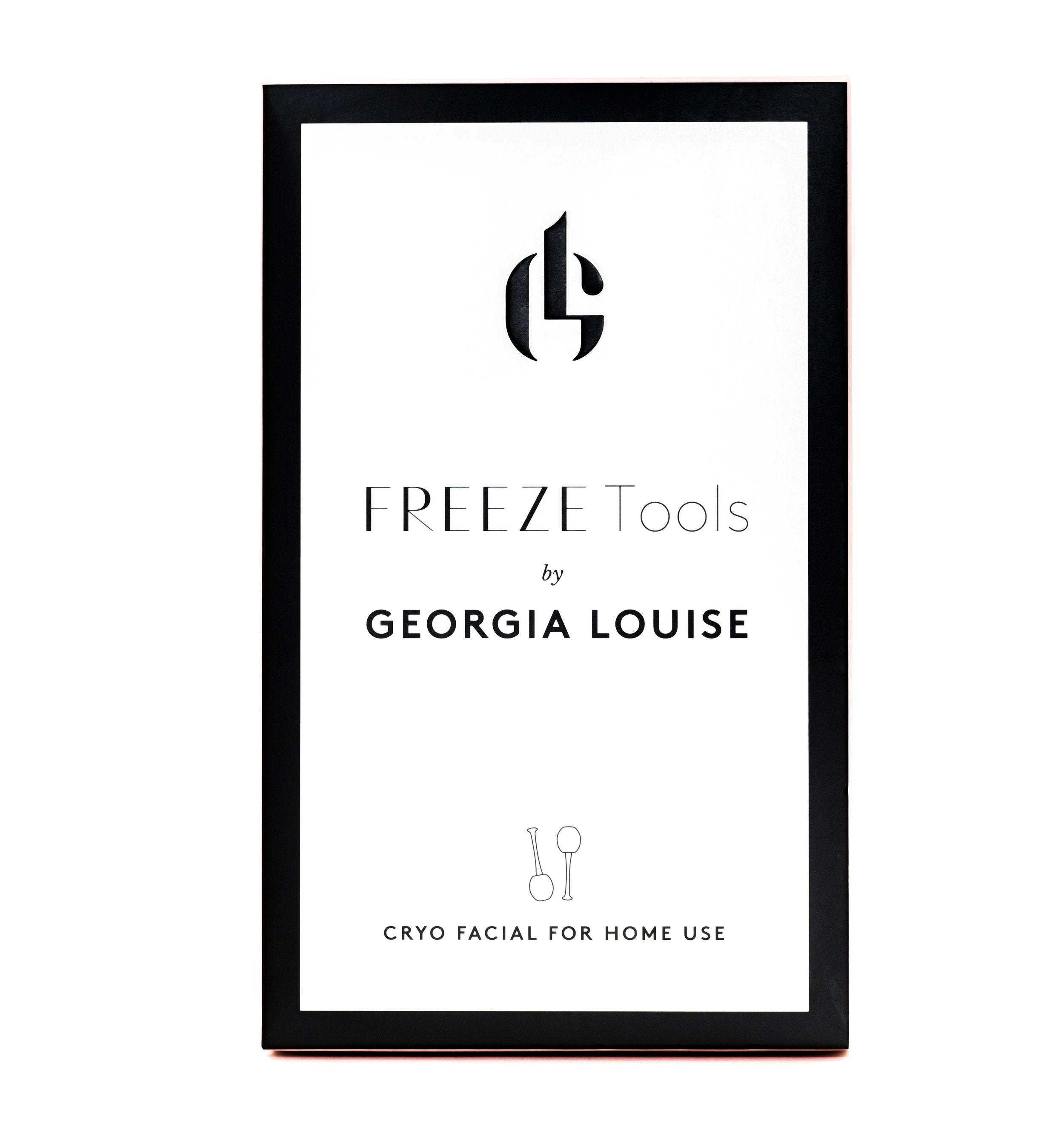 Packaging for Freeze Tools by Georgia Louise for cryo facial home use.