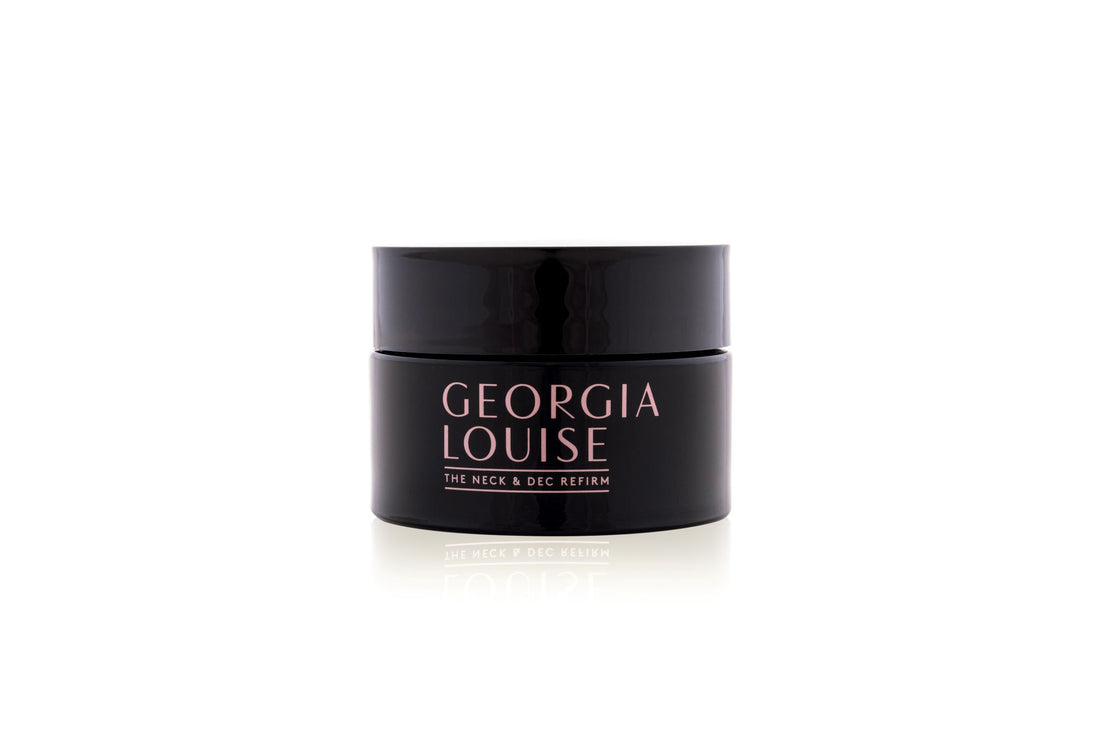 Black skincare cream jar labeled &