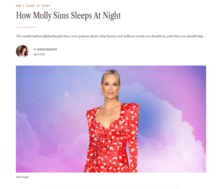 How Molly Sims Sleeps At Night